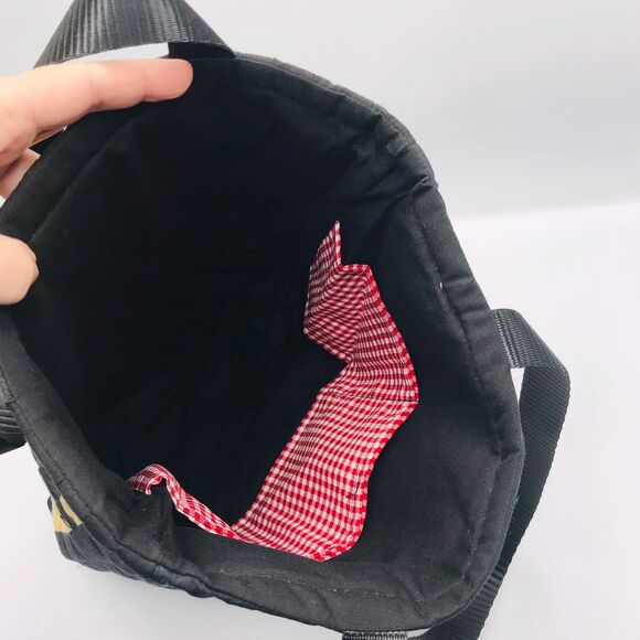 Basic Lizbet Library Market Tote Bag, Black 13x12.5x3 Inches With Pockets - Picture 8 of 8